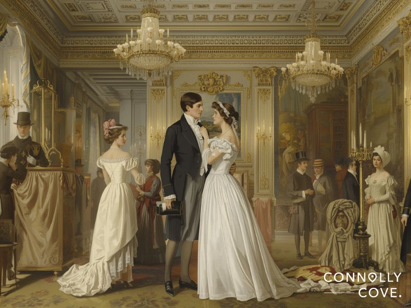 Young Queen Victoria and Prince Albert during their courtship meeting in 1836