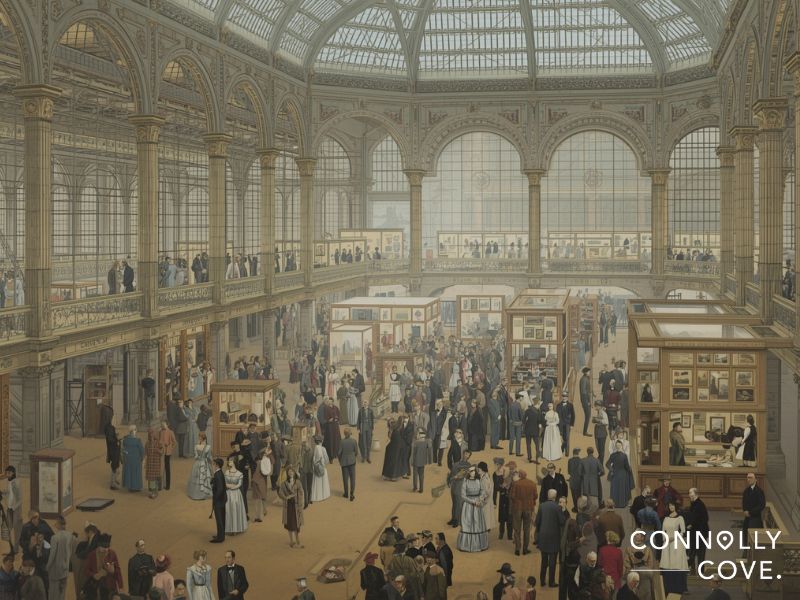 The Great Exhibition of 1851 in Hyde Park's Crystal Palace, organized by Prince Albert