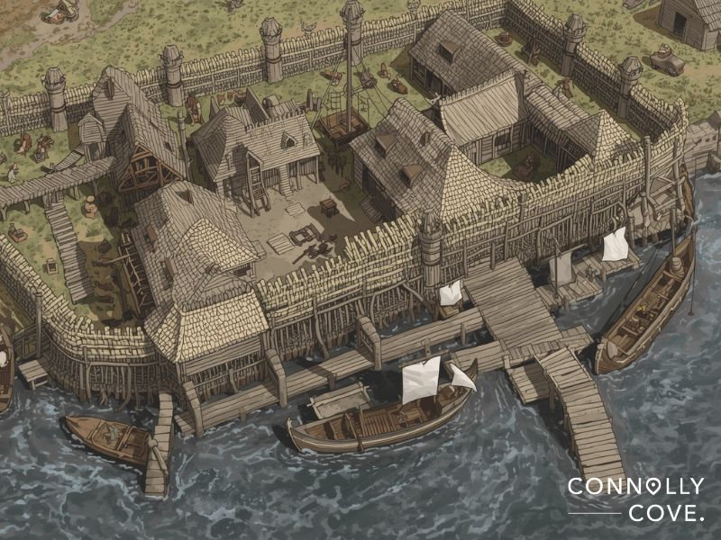 Reconstruction of Vikings longphort settlement that became Dublin in 841 AD