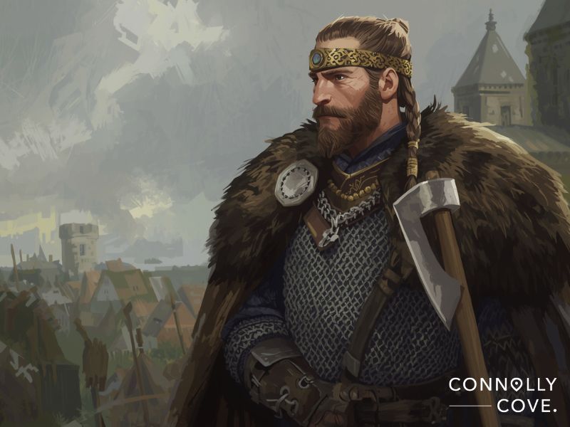Artistic representation of Viking warrior king during the establishment of Viking Dublin