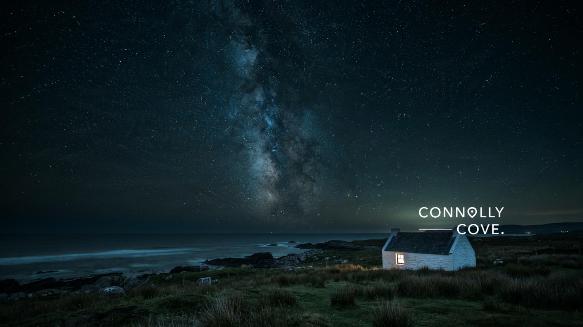 Stargazing sanctuaries: the Milky Way over a stone cottage on a remote Atlantic island on a clear, moonless night