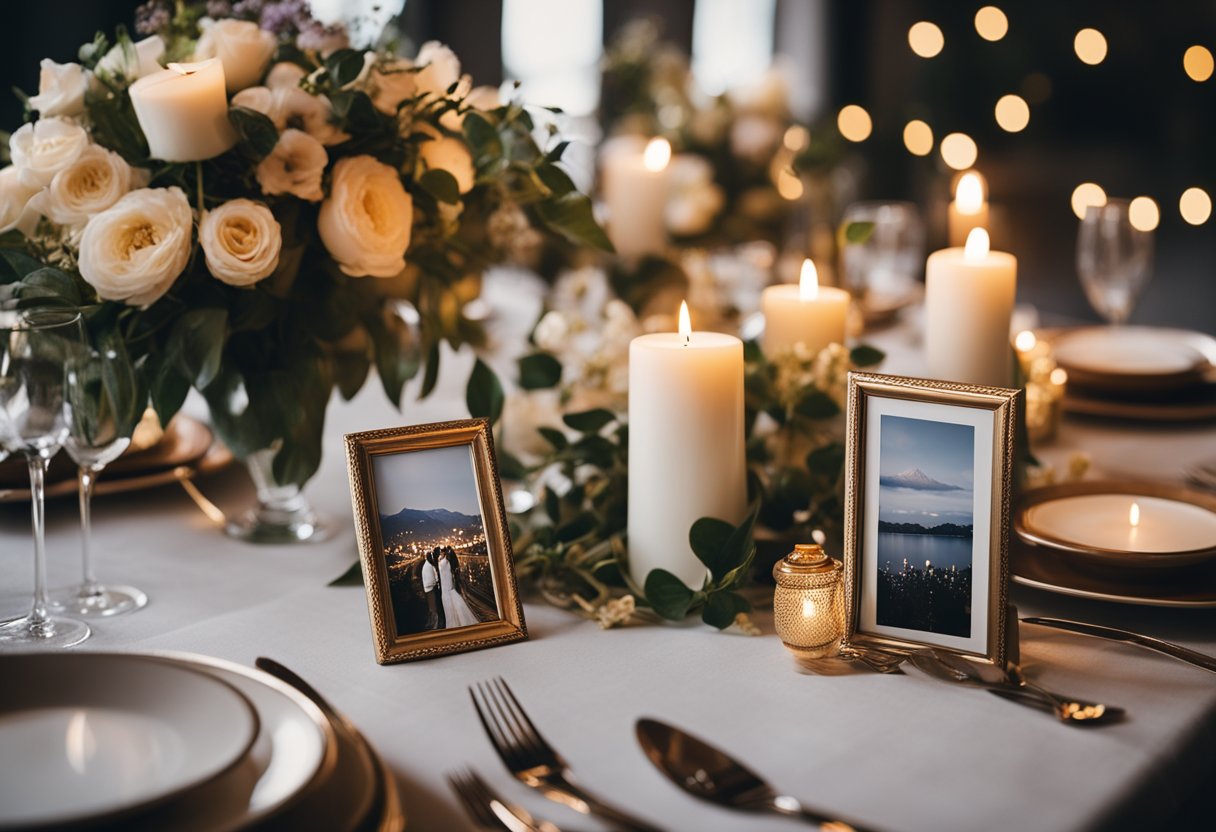 The Irish wake - A table adorned with photos, candles, and flowers. People gather around, sharing stories and toasting to the life of a loved one