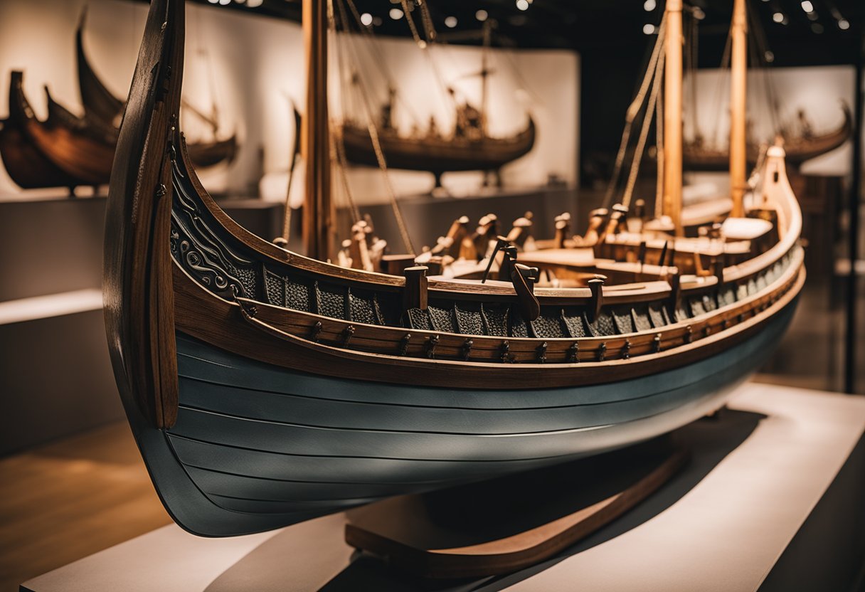 Viking ships on display at the museum, showcasing their influence on modern design and craft