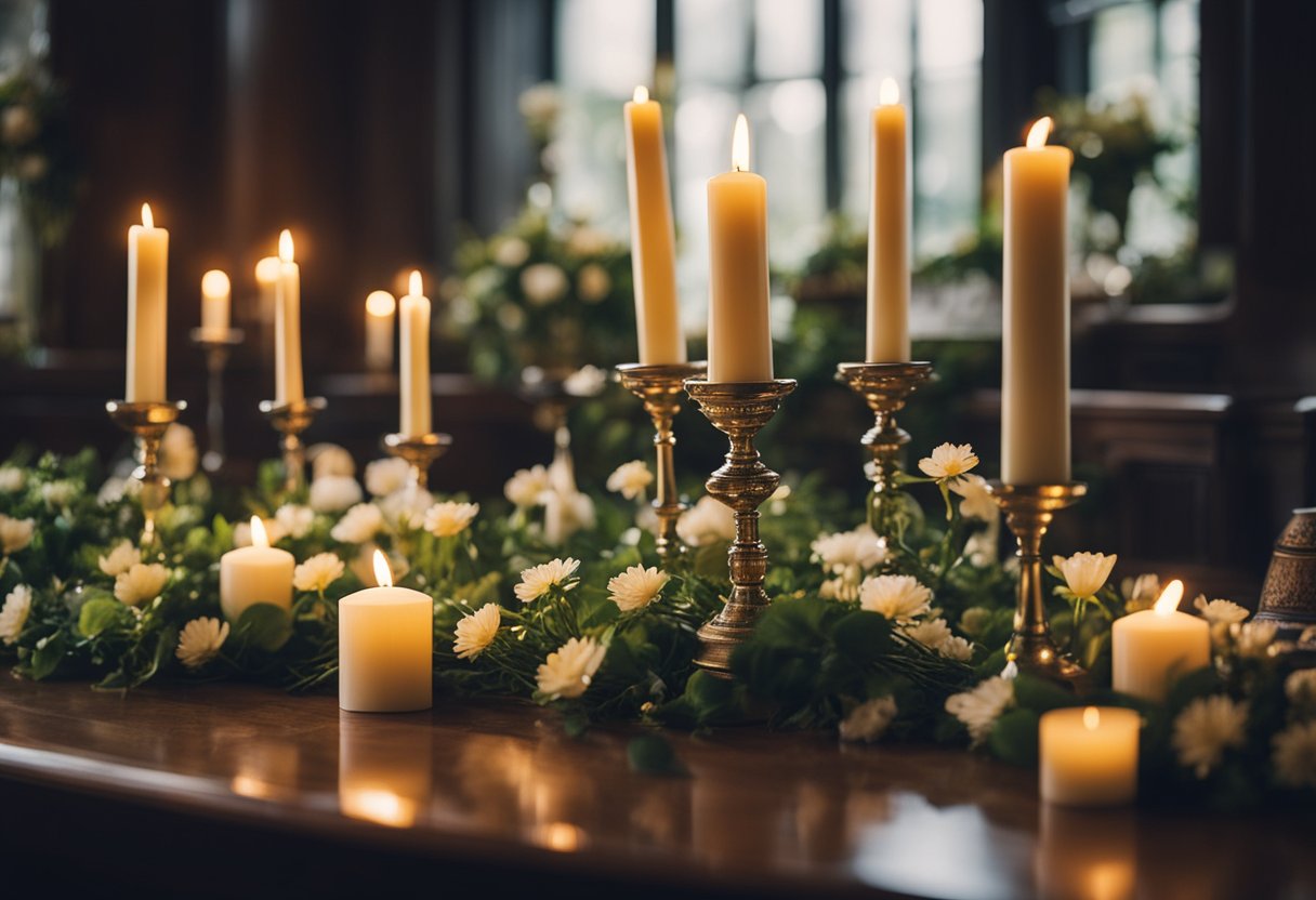 Language of Loss - A traditional Irish wake with candles, flowers, and symbolic objects representing grief and healing practices
