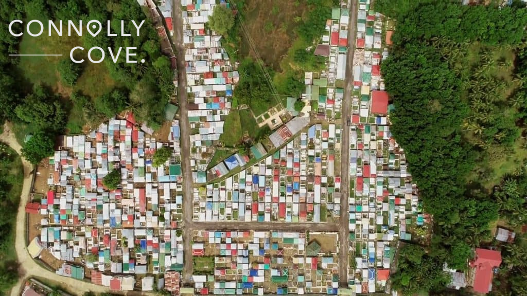 Aerial view of a residential neighbourhood in Cebu City Philippines