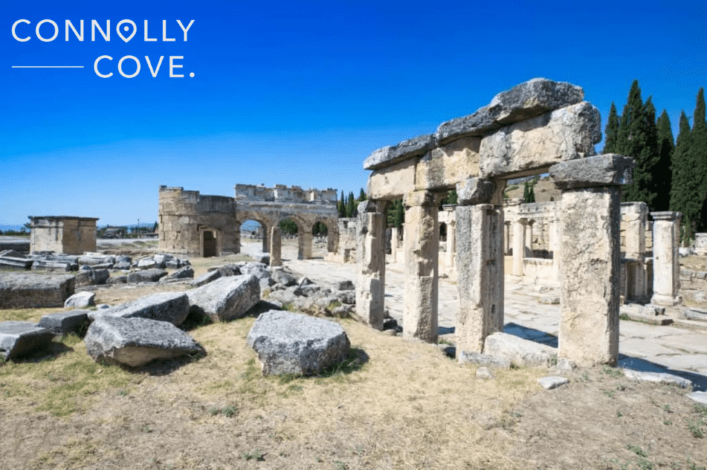 Hierapolis ancient city ruins North Roman Gate Pamukkale Denizli Turkey