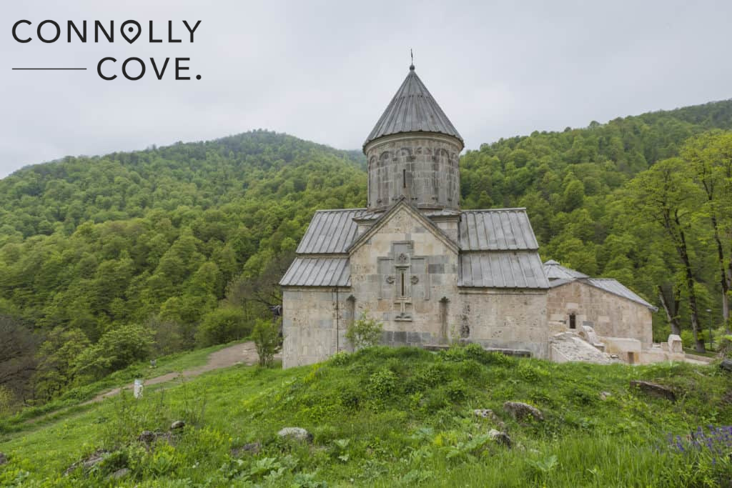 The 13th century Haghartsin monastery in Armenia is located near the town of Dilijan in a wooded valley