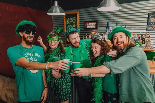 A group of people celebrating St. Patricks day