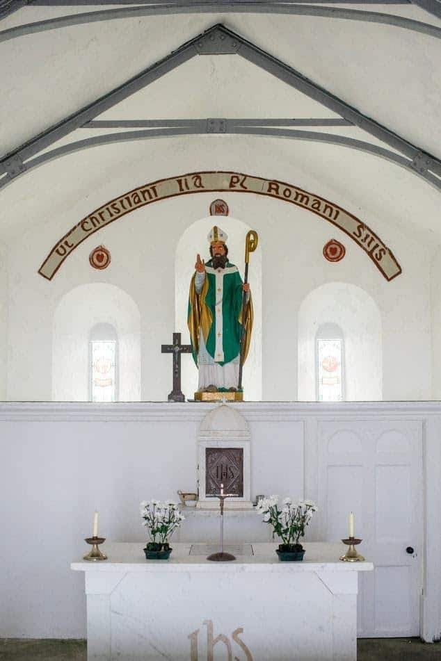 A statue of St. Patrick in a church