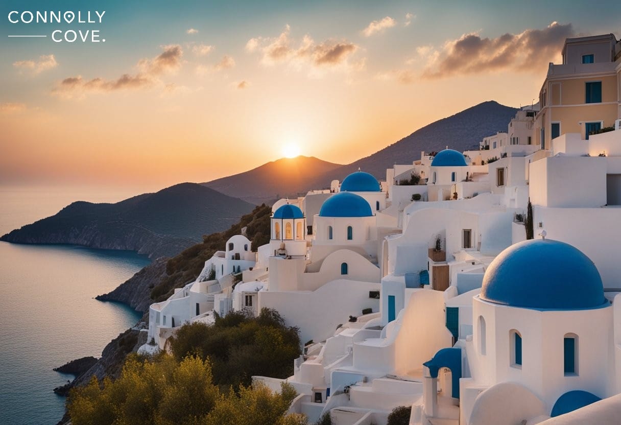 Before Trilogy, The sun sets over the tranquil Greek coast