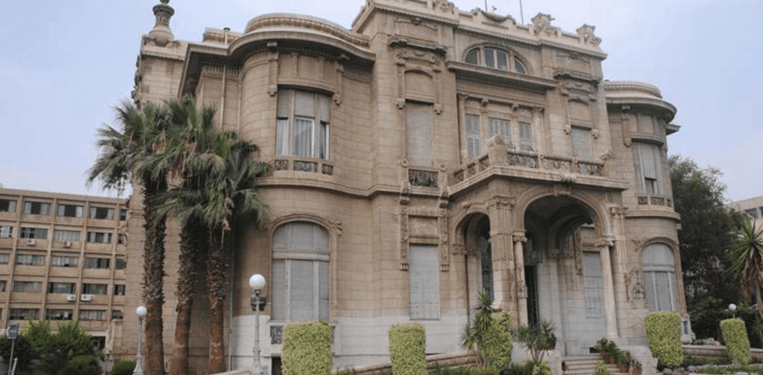 Exterior of the entrance of the El Zaadarana Palace in Eygpt