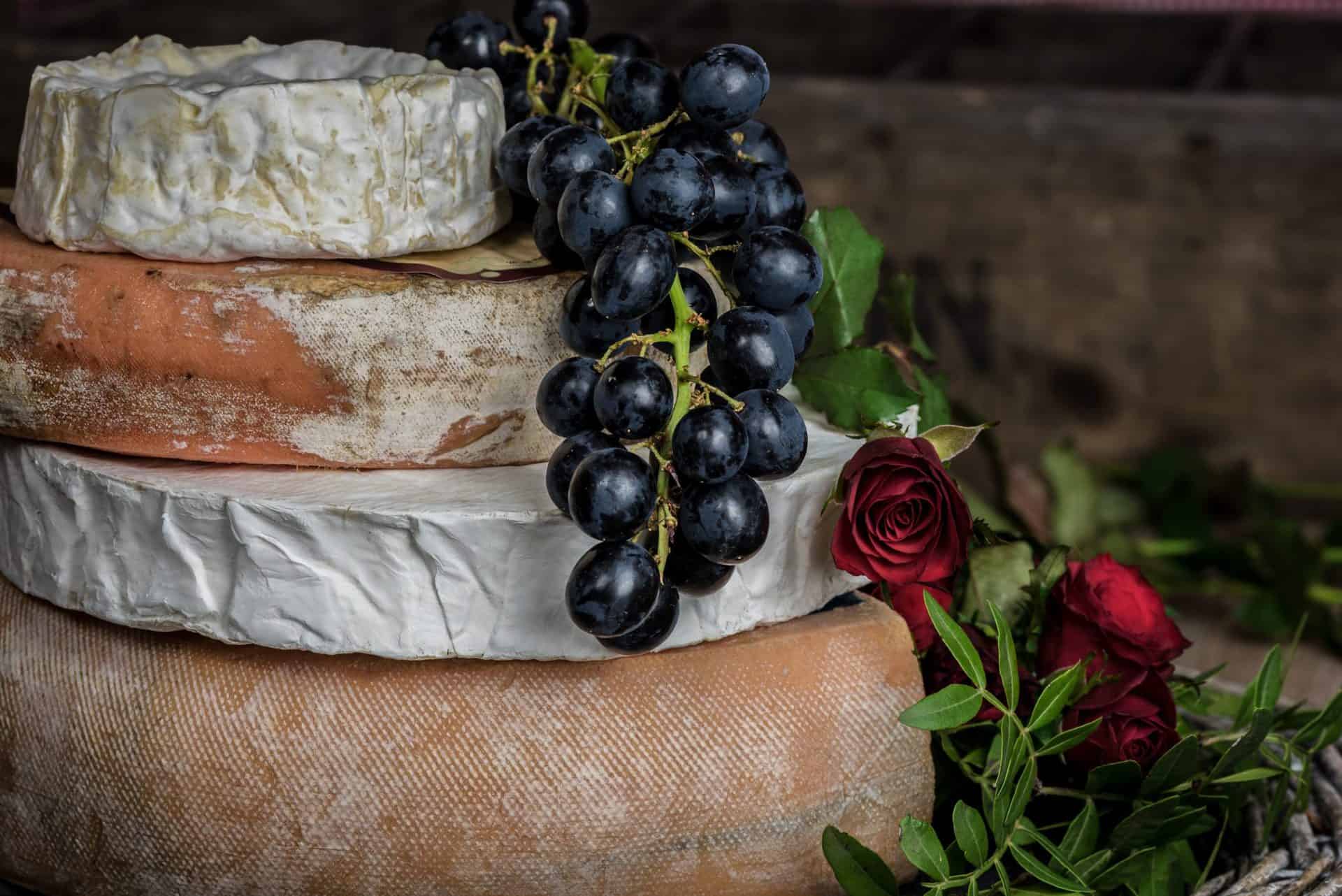 French Cheeses and Grapes