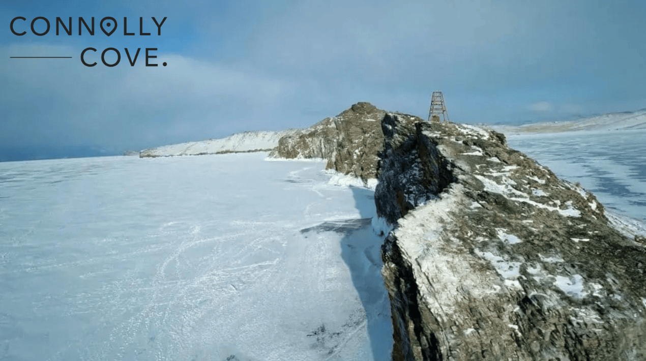 Frozen Lake Baikal North Asia Region