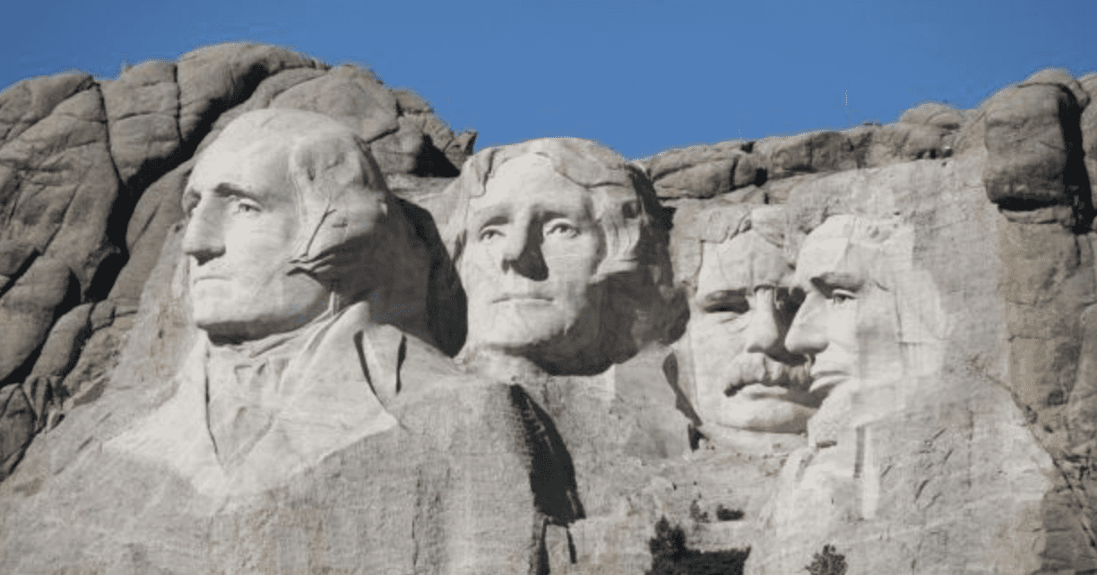 Mount Rushmore carved in South Dakota in America 