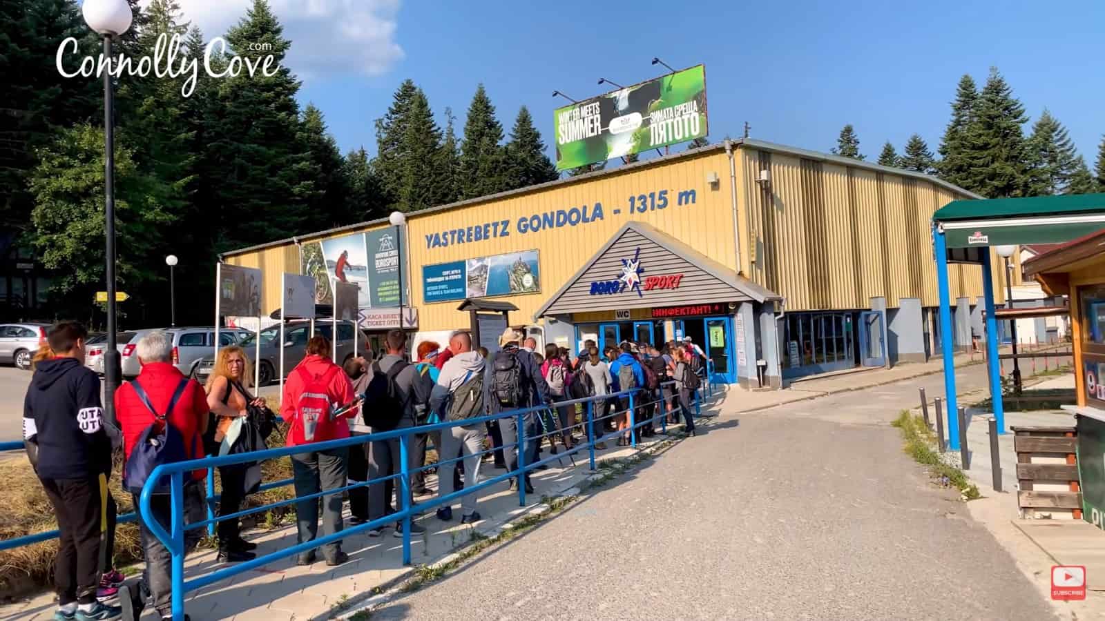 Queue to book the gondola lift ticket