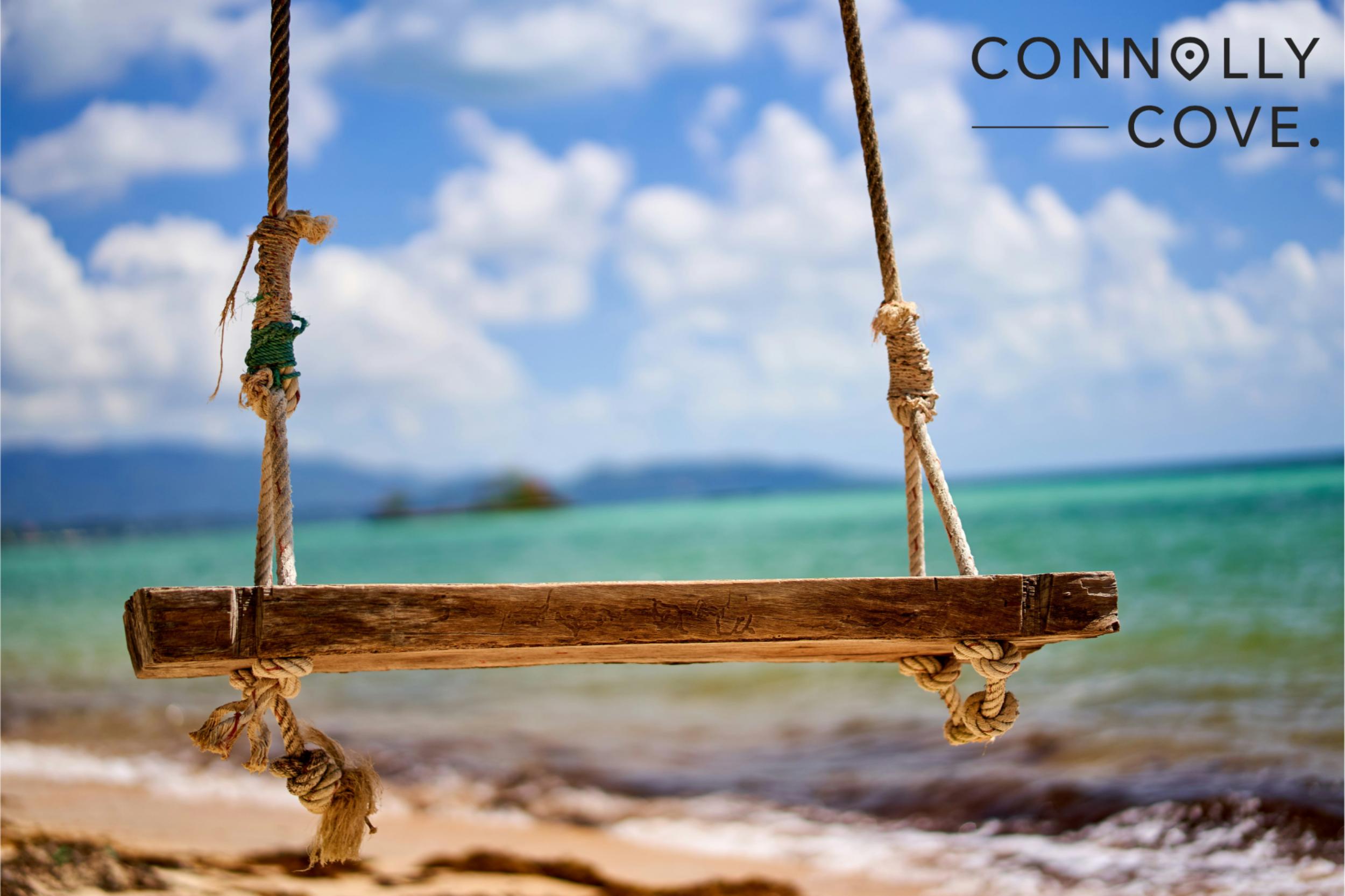 Rope swing on the beach min