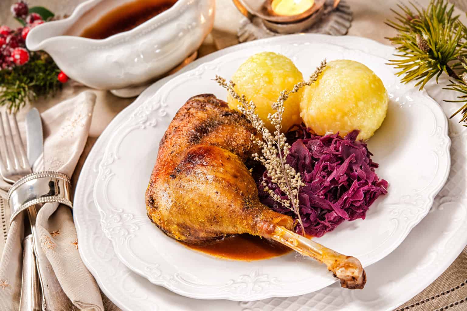 A traditional goose dinner eaten on Saint Martin's Day