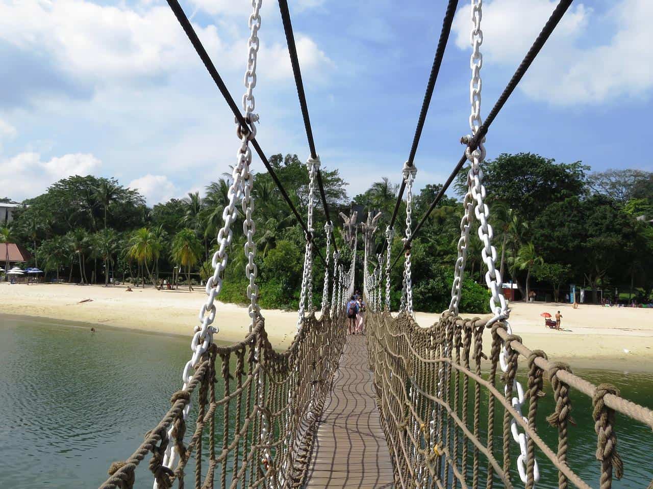 Sentosa Beach, Singapore, Rope Bridge