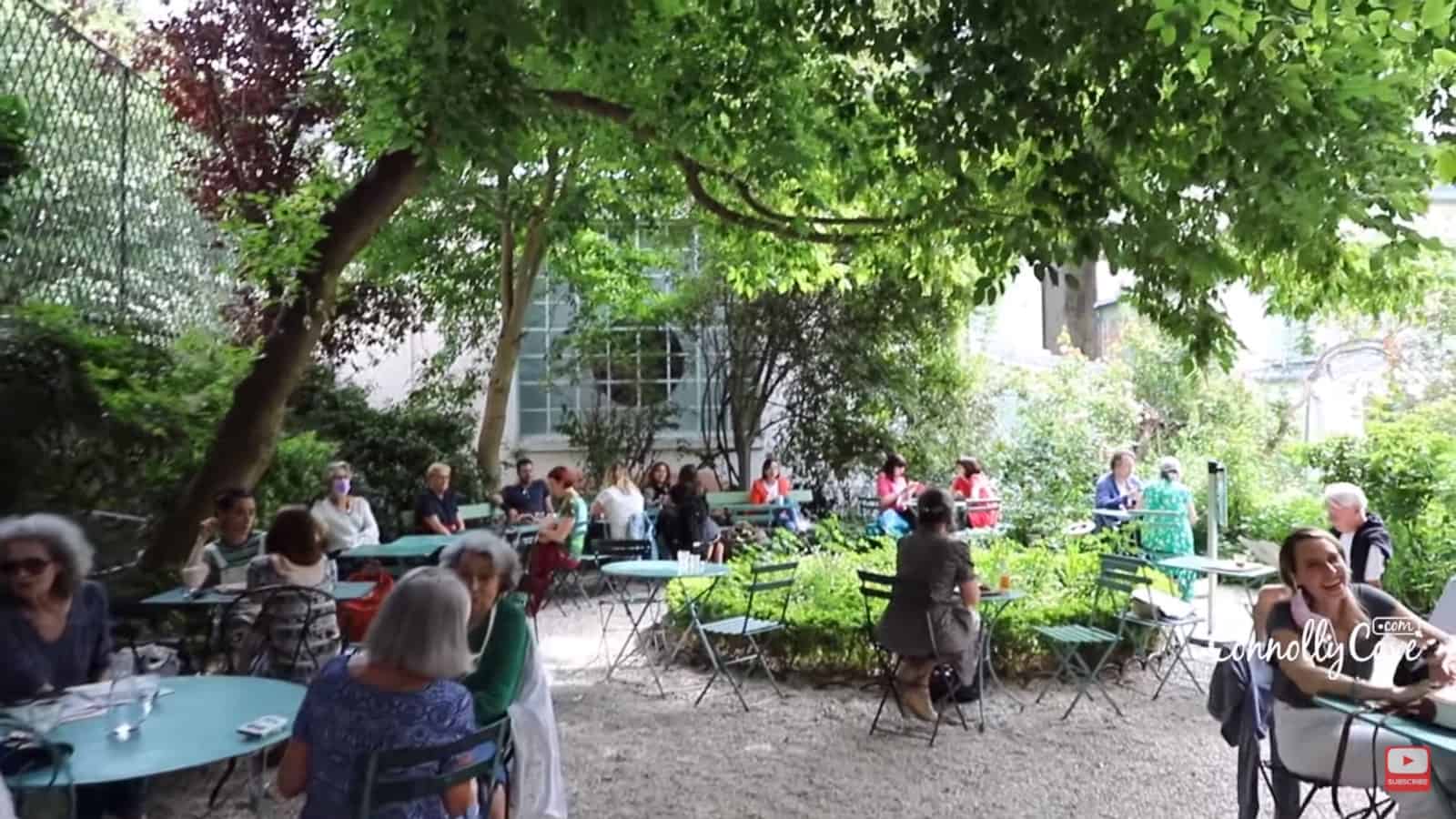 The tea room in the garden buzzing with visitors