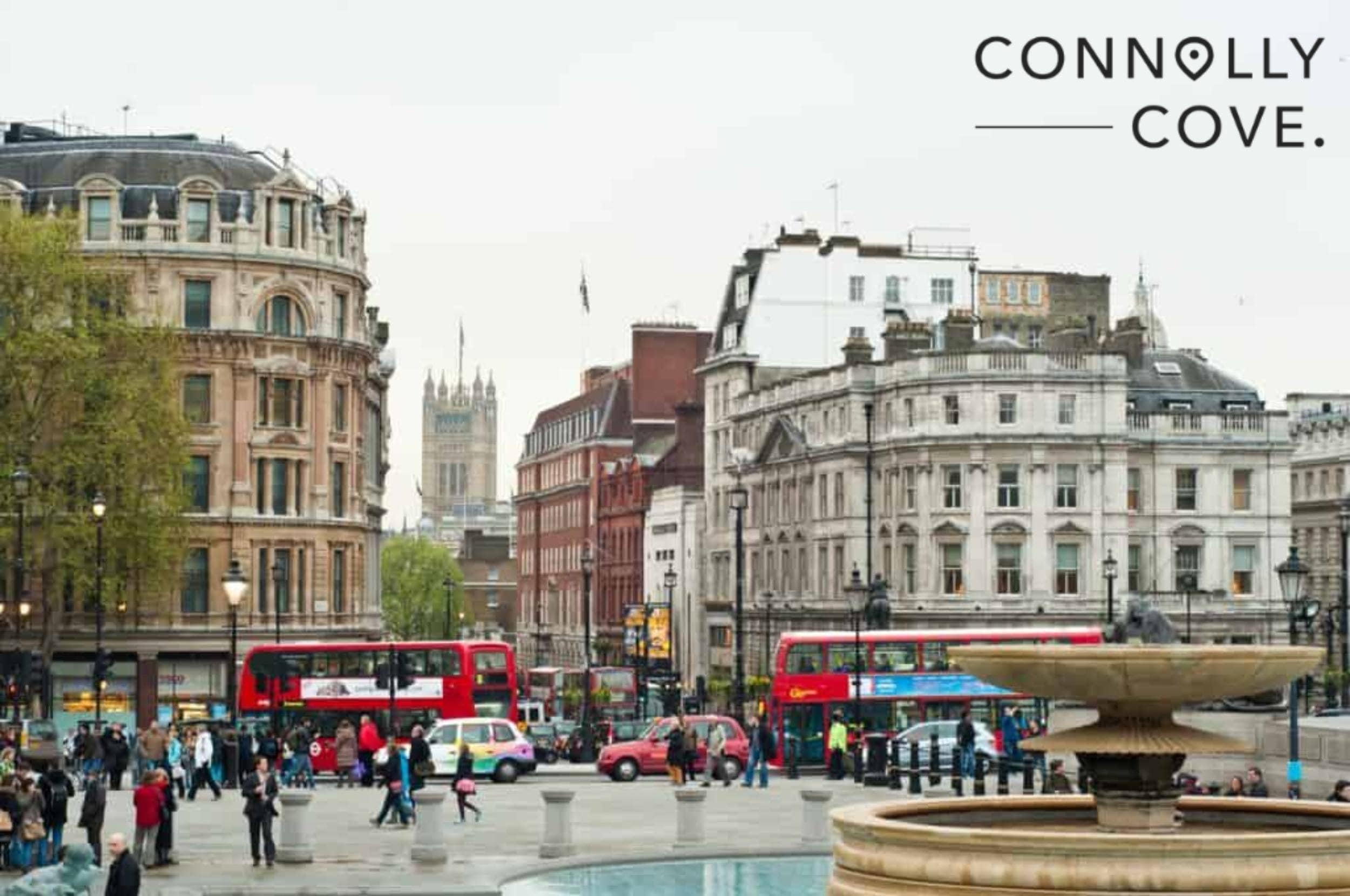 Trafalgar Square in London, UK