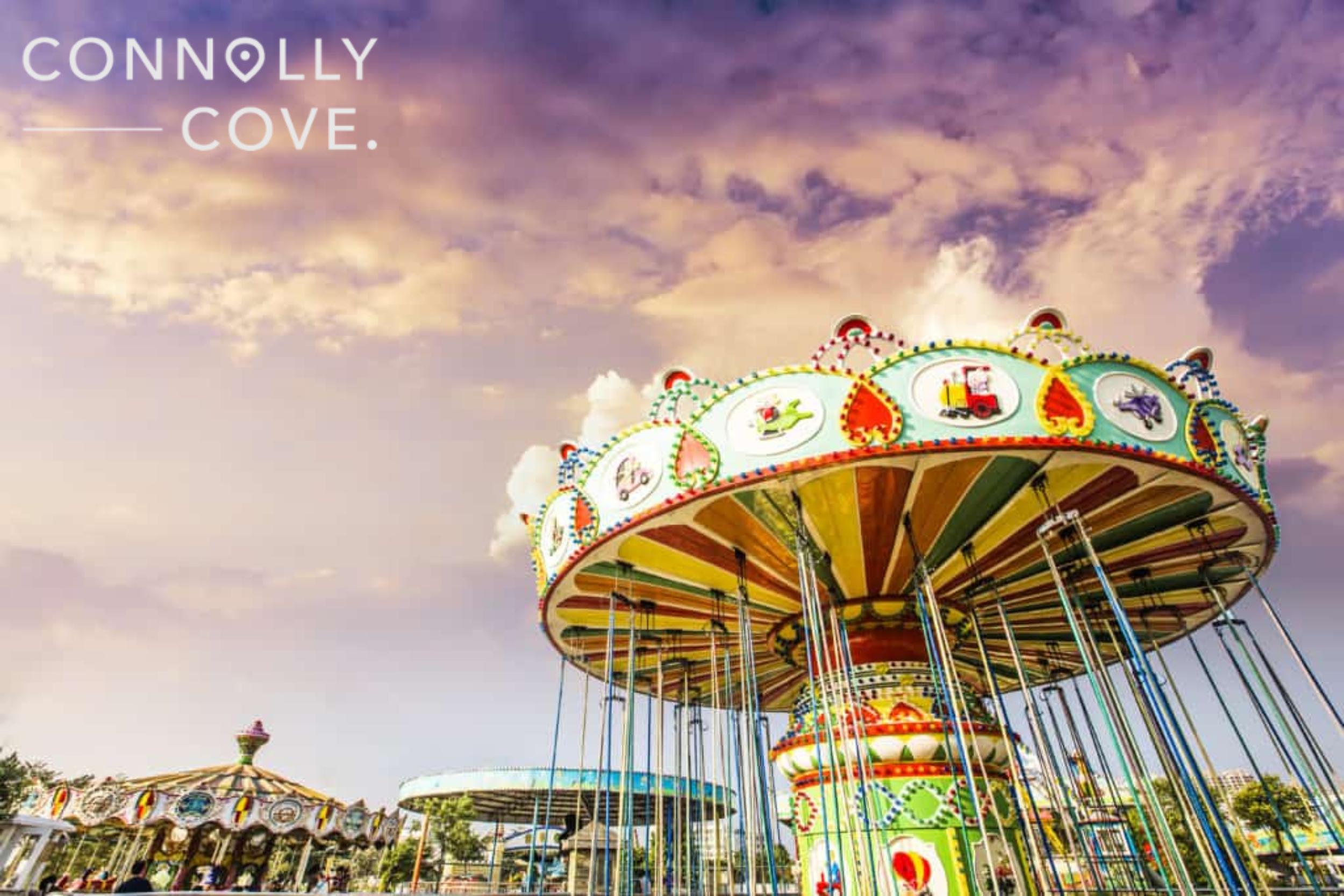 Many children enjoy riding on a carnival Merry Go Round.