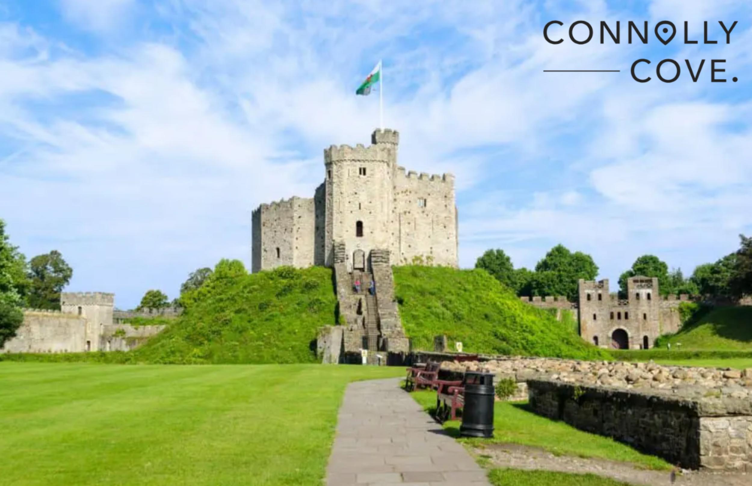 The exterior of Cardiff Castle in Wales, United Kingdom