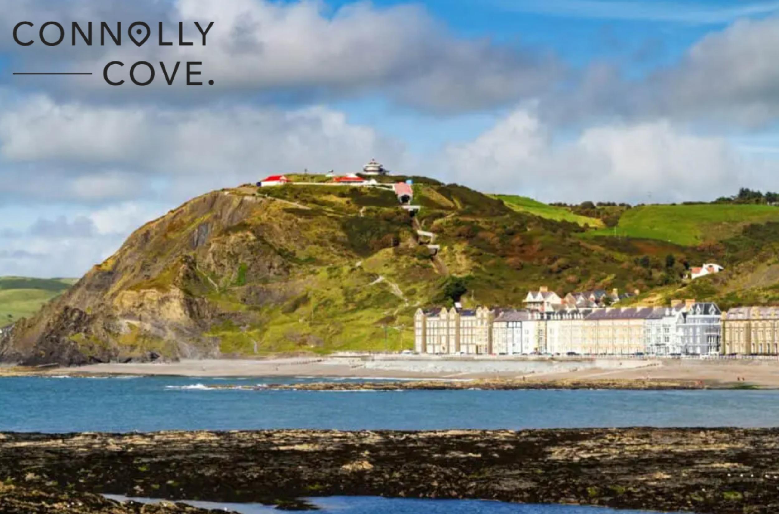The North beach and marine terrace taken from the Royal Pier at Aberystwyth in Wales
