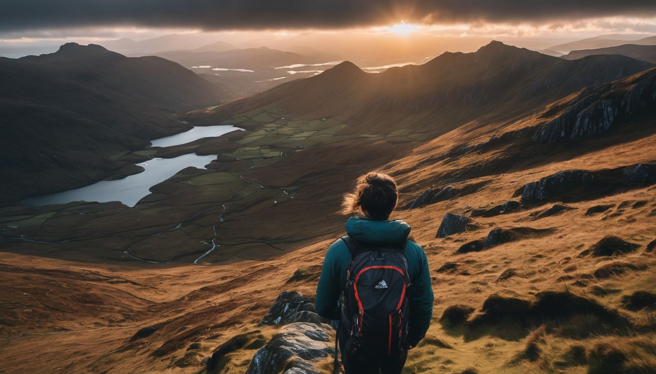 A hiker enjoying the scenic landscape of <a href=