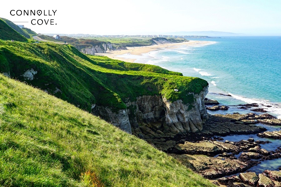 Whiterocks Beach, Portrush - An aerial view of the beach