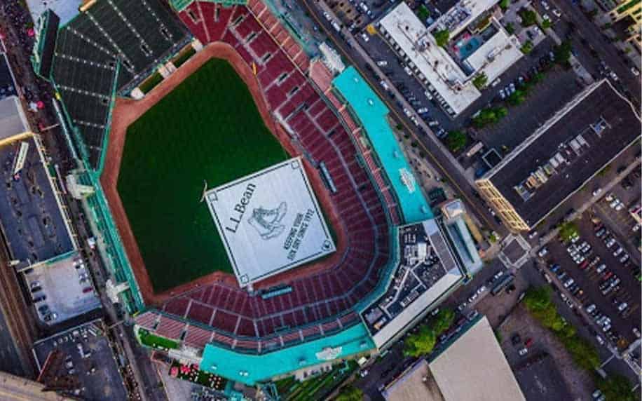 an aerial view of fenway park boston