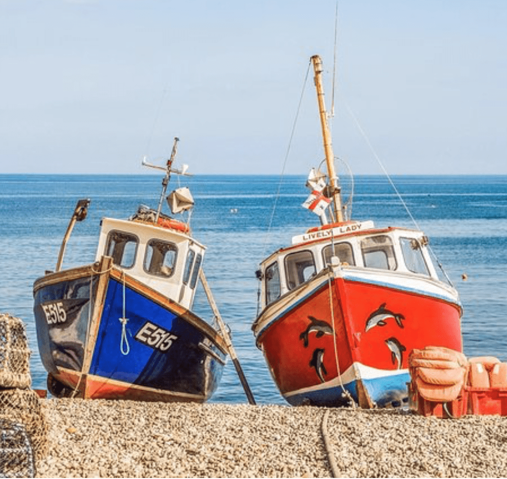 Two fishing boats pulled ashore waiting for use in Sahl Hashish
