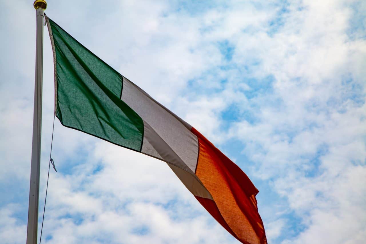 Irish Tri-colour flying in clear sky