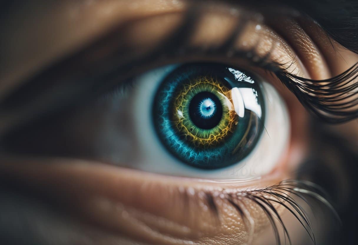 Evil Eye Myth - A sinister eye hovers over diverse landscapes, warding off evil spirits in different cultures worldwide