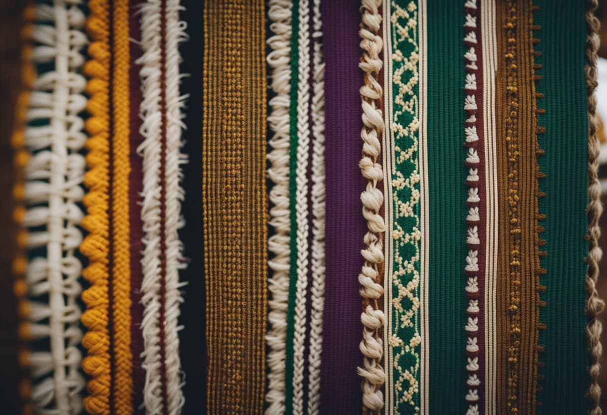 Irish Fashion - A traditional Irish loom weaves vibrant patterns, surrounded by symbols of folklore and cultural identity