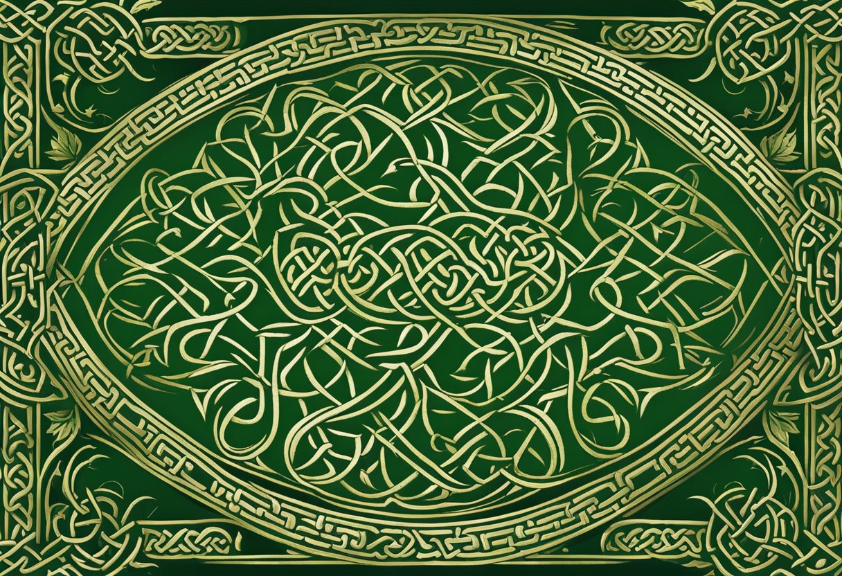 Irish Fashion - Lush greenery intertwines with intricate Celtic knots, while animals and mythical creatures dance amidst vibrant textiles and traditional patterns