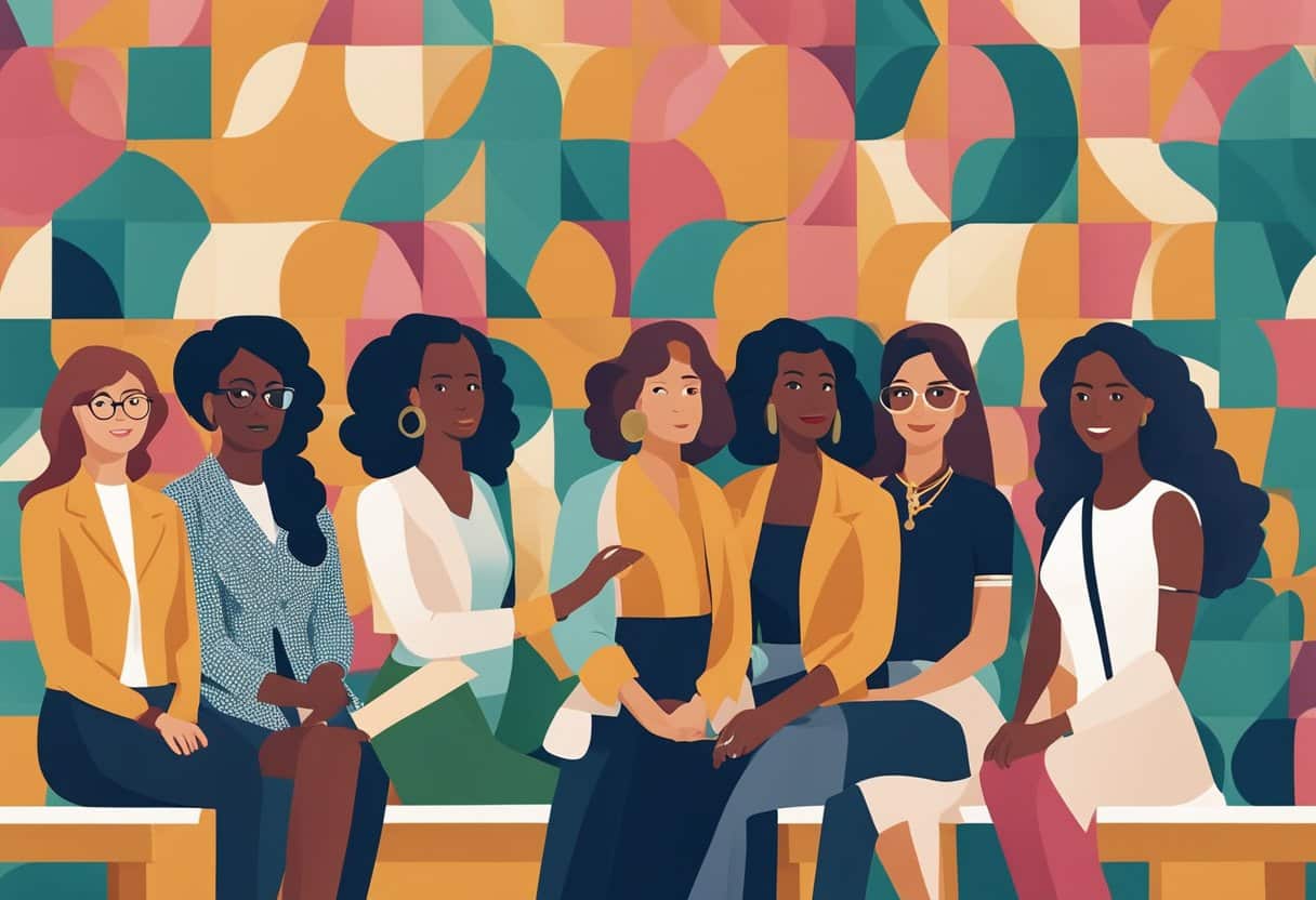 A diverse group of women from around the world gather to discuss global governance and policy. They bring unique perspectives shaped by their respective cultures, contributing to the ongoing waves of change in global feminism