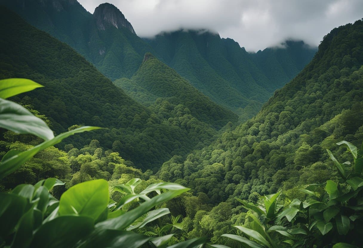 The Tradition of Herbal Medicine from the Amazon to the Alps: A Comparative Study
A lush rainforest meets a rugged mountain range, showcasing diverse herbal plants and traditional healing practices from the Amazon to the Alps