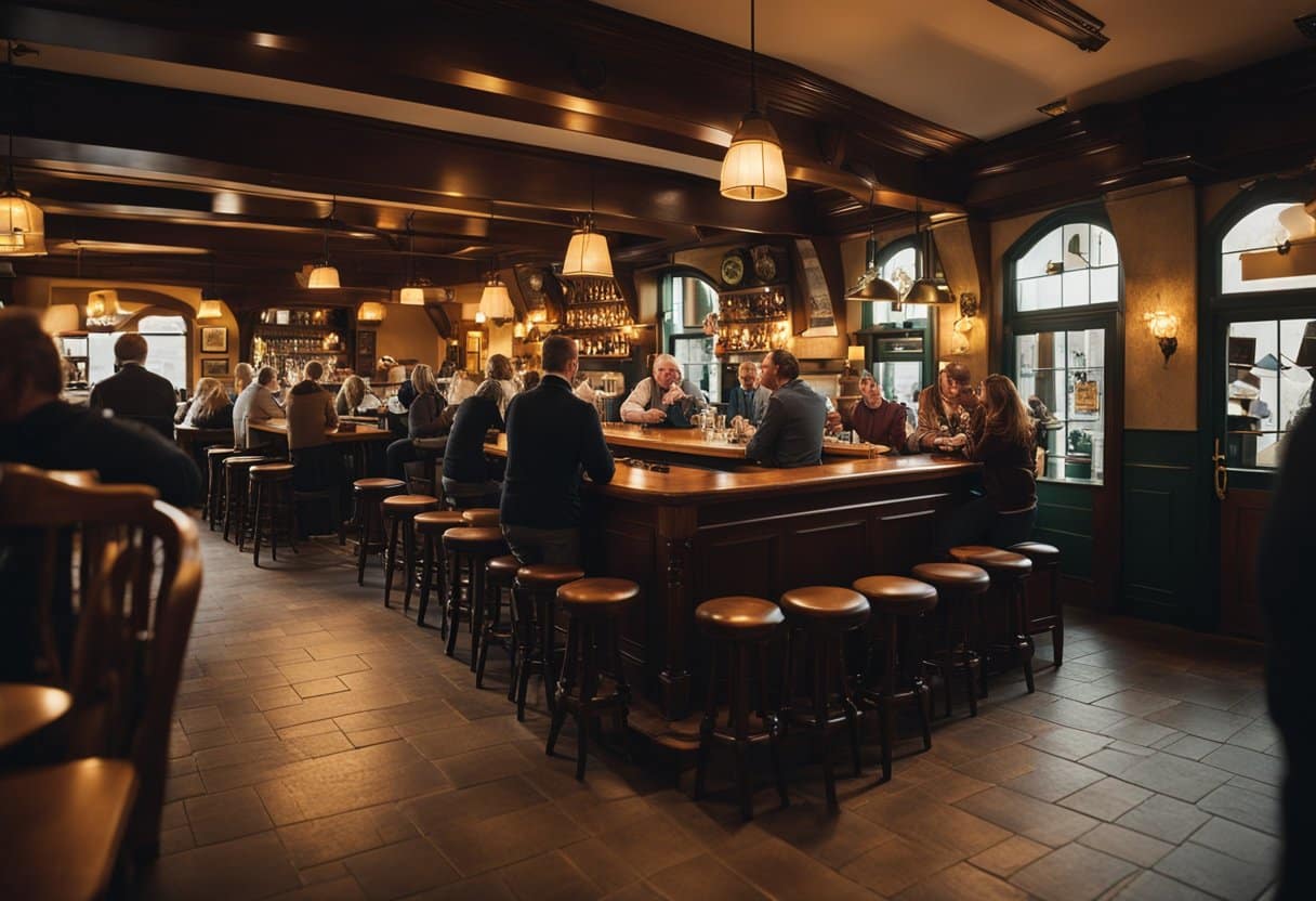 A desert landscape with ancient kasbahs rising from the sandy terrain, surrounded by palm trees and a clear blue sky