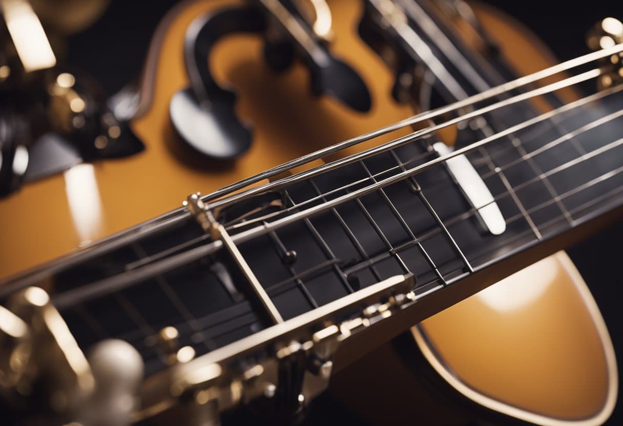 Musical instruments blend with modern technology, symbolizing the fusion of tradition and innovation in national identity