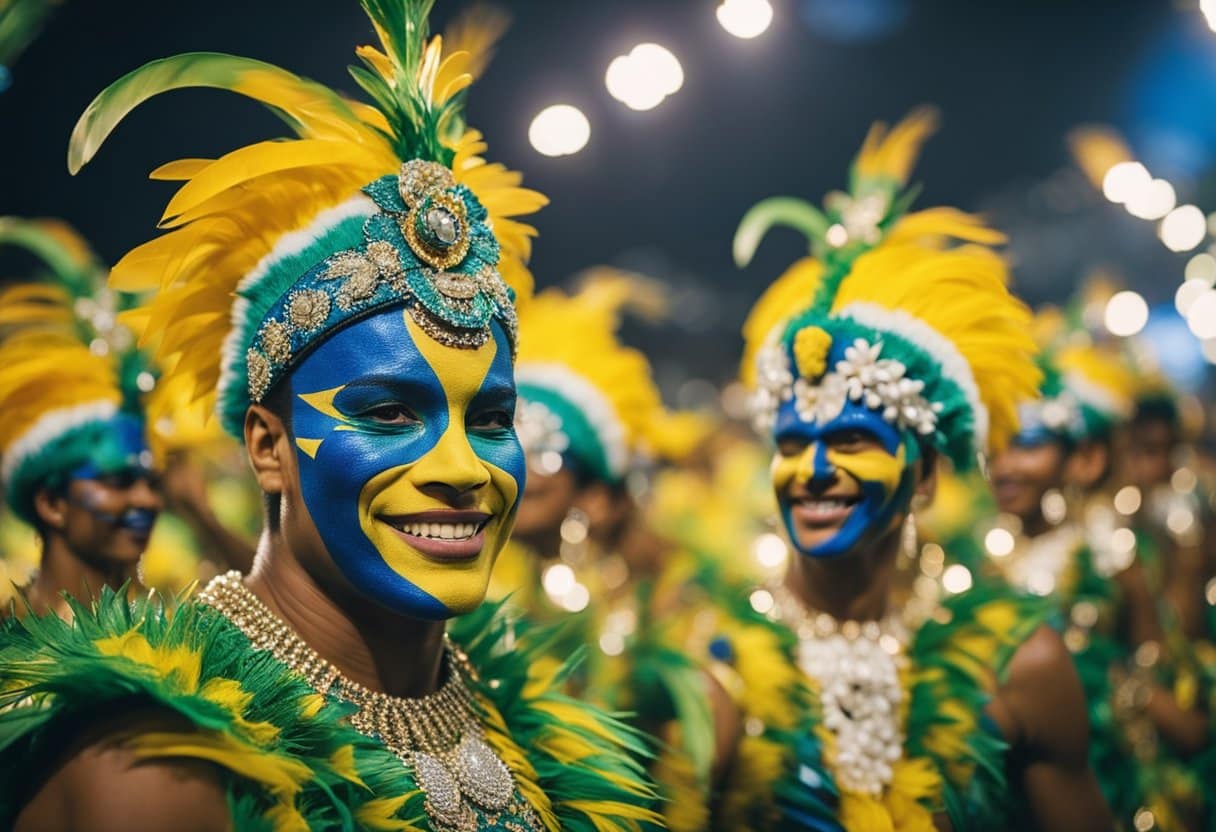 The Sambadrome pulsates with vibrant energy as the Samba Schools of Rio parade through, showcasing a colorful explosion of culture and tradition