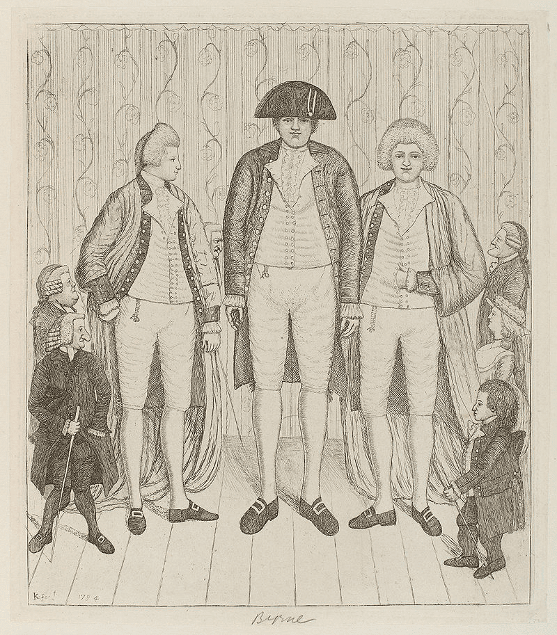 Charles Byrne in a John Kay etching (1784