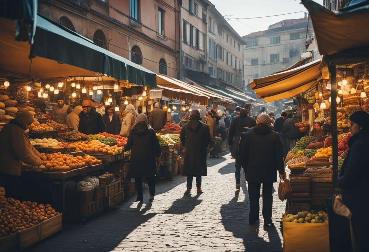 The Bazaars of Istanbul101: Discover Centuries-Old Market Captivating Traditions - Colorful bazaars in Istanbul bustle with vendors and shoppers, surrounded by historic architecture and lively atmosphere