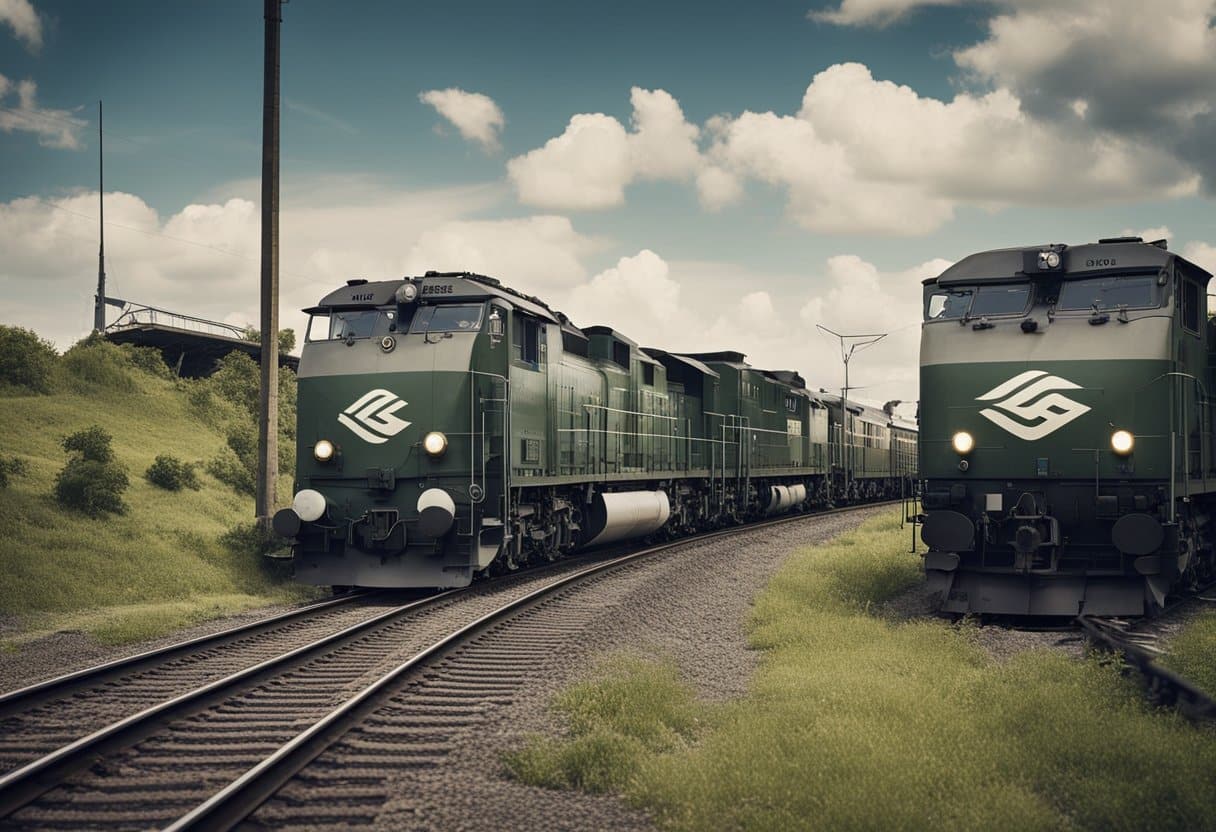 Railroads crisscrossing continents, connecting cultures. Trains transporting troops and supplies, transforming warfare. The cultural impact of railroads evident in the global exchange of goods and ideas