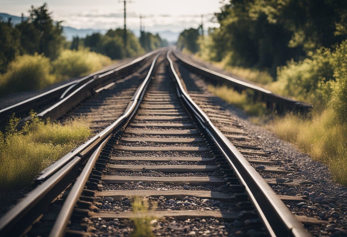 Railroad tracks stretching across diverse landscapes, connecting cities and cultures, symbolizing the modern legacy and cultural impact of railroads
