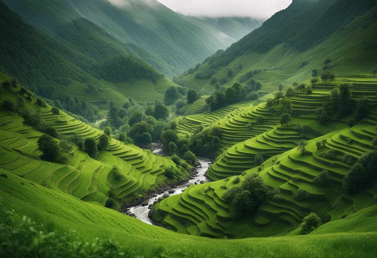 In the Footsteps of Frodo: Discovering New Zealand’s Middle-Earth Landscapes - Lush green hills roll into the distance, dotted with quaint hobbit holes and majestic castles. Waterfalls cascade down rugged cliffs, while misty forests beckon adventurers to explore