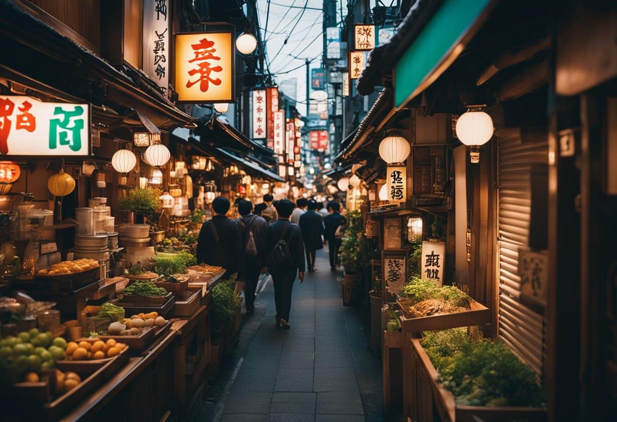 Lost in Translation: Tokyo's Whimsical Side Unveiled - A Cultural Exploration - Vibrant neon signs illuminate narrow alleyways, revealing hidden izakayas and quirky shops. A maze of bustling streets leads to serene shrines and tranquil gardens, capturing the eclectic energy of Tokyo