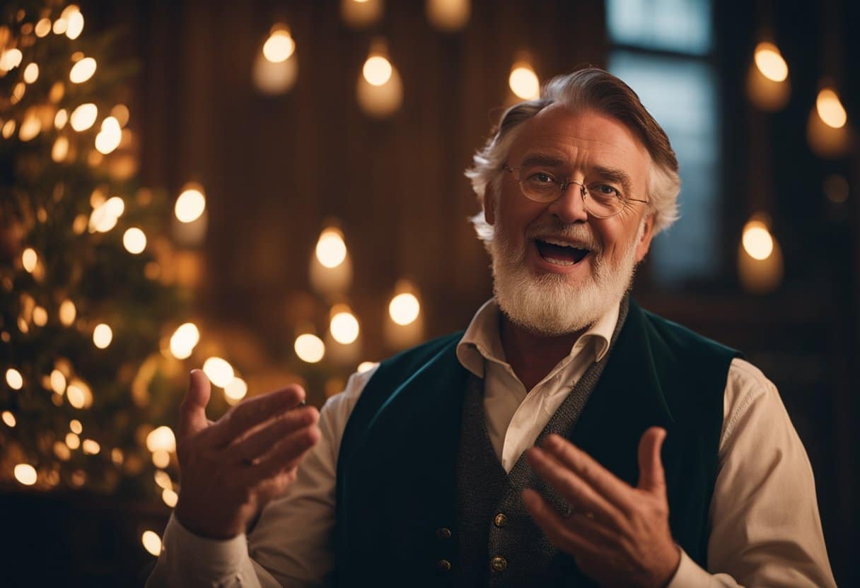 The Art of Irish Storytelling Through Song: An Exploration of Cultural Narratives - An Irish storyteller sings passionately, captivating the audience with expressive gestures and emotive facial expressions. The warmth of the fire illuminates the room, creating a cozy and intimate atmosphere