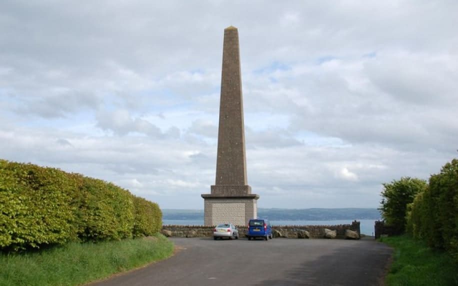 view from knockagh war memorial