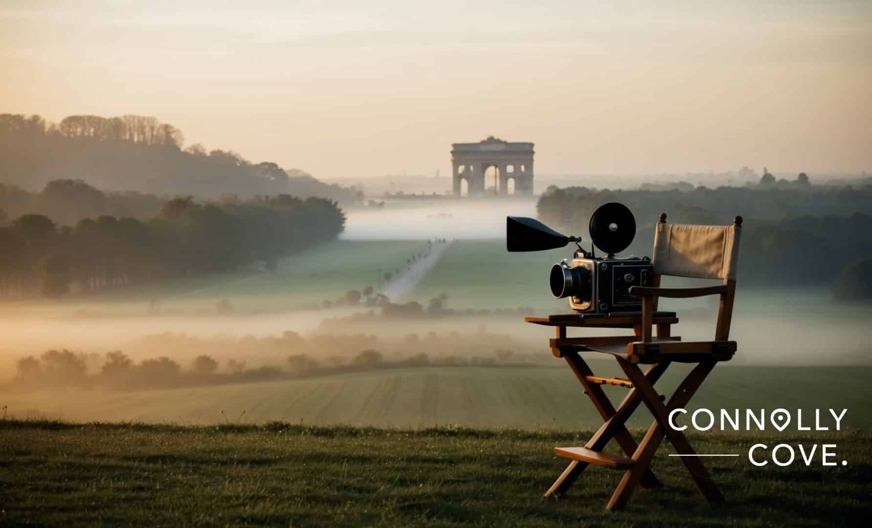 "View of the historic battlefield of Waterloo under a cloudy sky, a popular filming location for movies depicting Napoleon's famous final battle."
