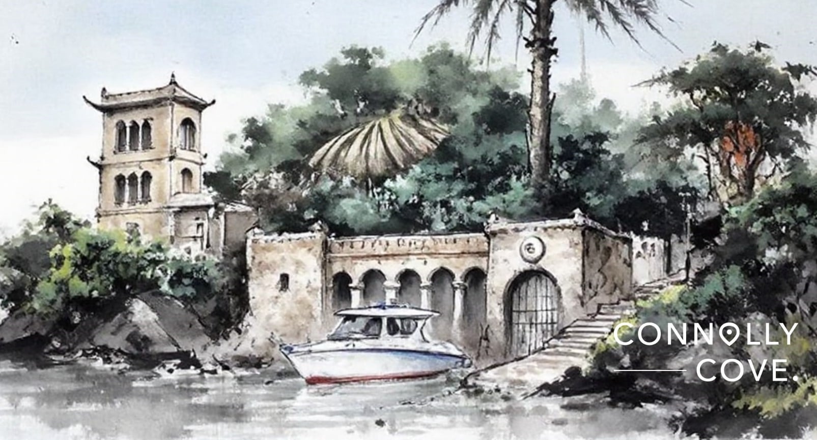 "Exterior view of the ornate Palace of Prince Naguib Hassan Abdallah, showcasing its intricate Islamic architecture and lush surrounding gardens."